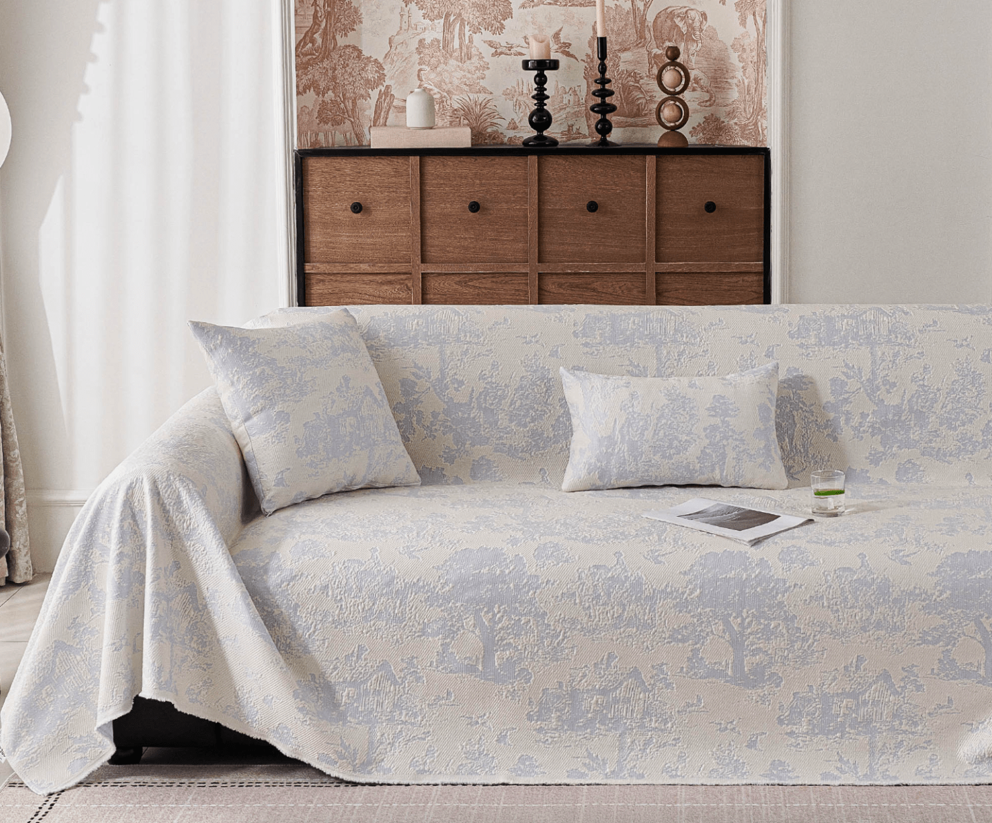 elegant toile sofa covers, luxury toile slipcovers, vintage toile sofa covers, French toile furniture covers, patterned sofa covers, washable toile slipcovers, decorative sofa covers, high-quality toile fabric covers, chic sofa slipcovers, classic toile upholstery, timeless sofa covers, country-style sofa covers, toile print sofa covers, tailored sofa covers, durable fabric for sofa covers, custom toile slipcovers, elegant home decor sofa covers, premium toile fabric for sofas